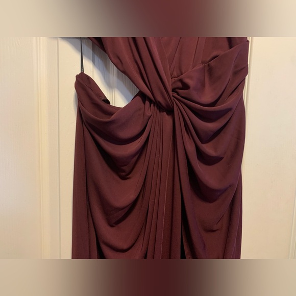 ASOS Design High-Neck Drape Cut Out Midi Dress size 12 "Plum" - Picture 12 of 14